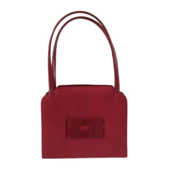 Rare 🦄 Red Authentic GUCCI Shoulder Hand Bag Nylon Leather - Picture 13 of 14